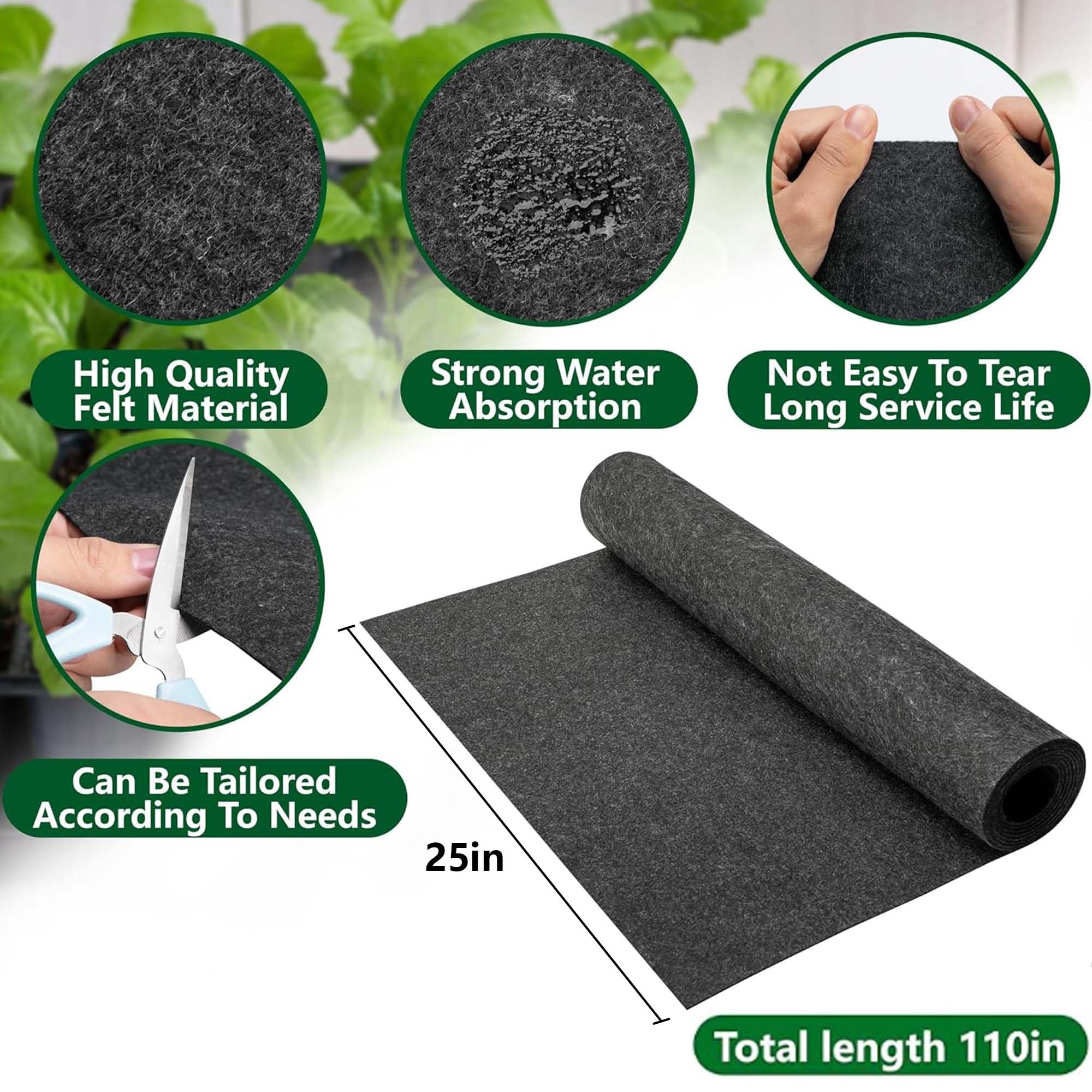 Adnee textura de fieltro en primer plano con absorción visible