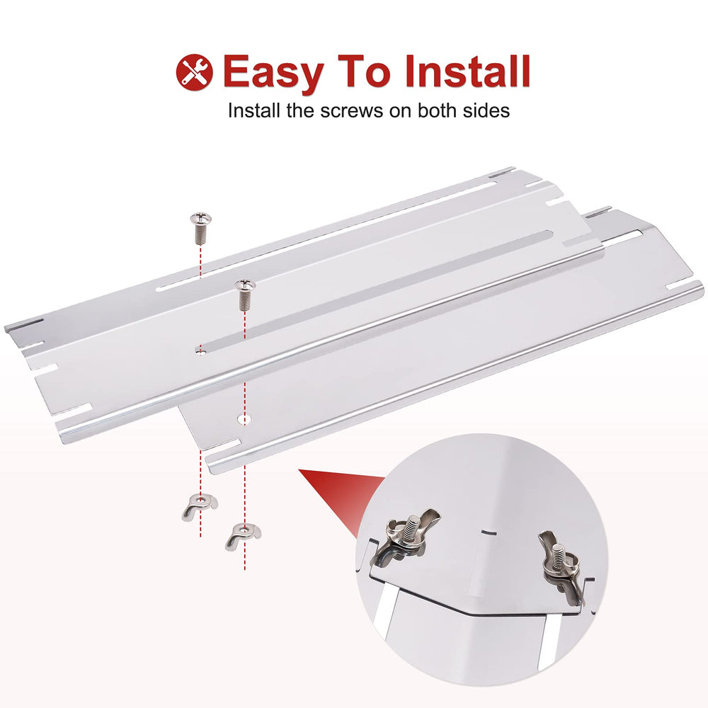 Adviace placa desviando llama en parrilla en uso, protege quemadores y reduce chispas