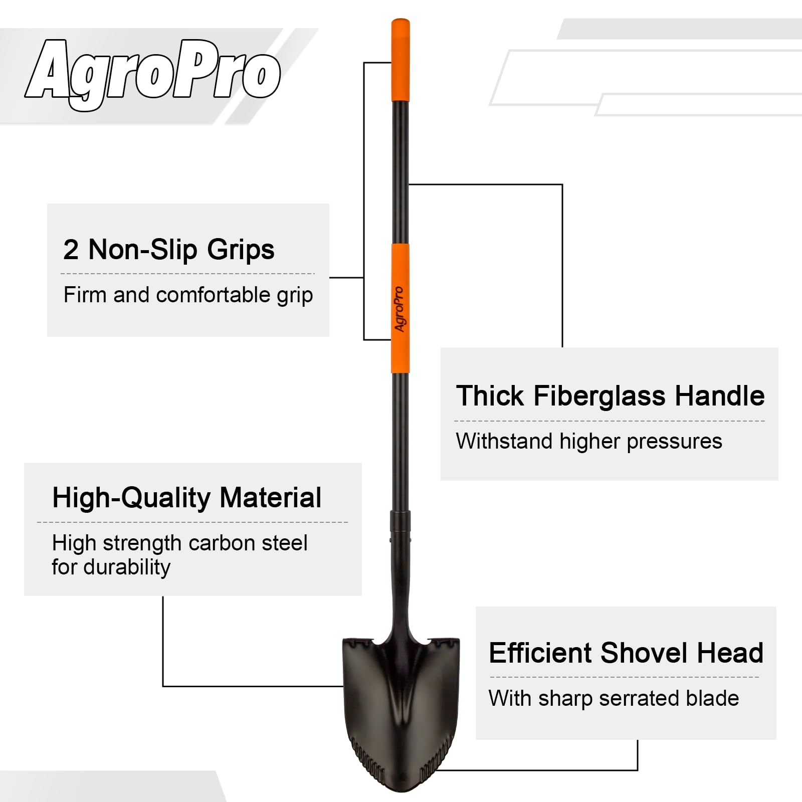 AgroPro detalle de cabeza en acero alto carbono mostrando filo resistente