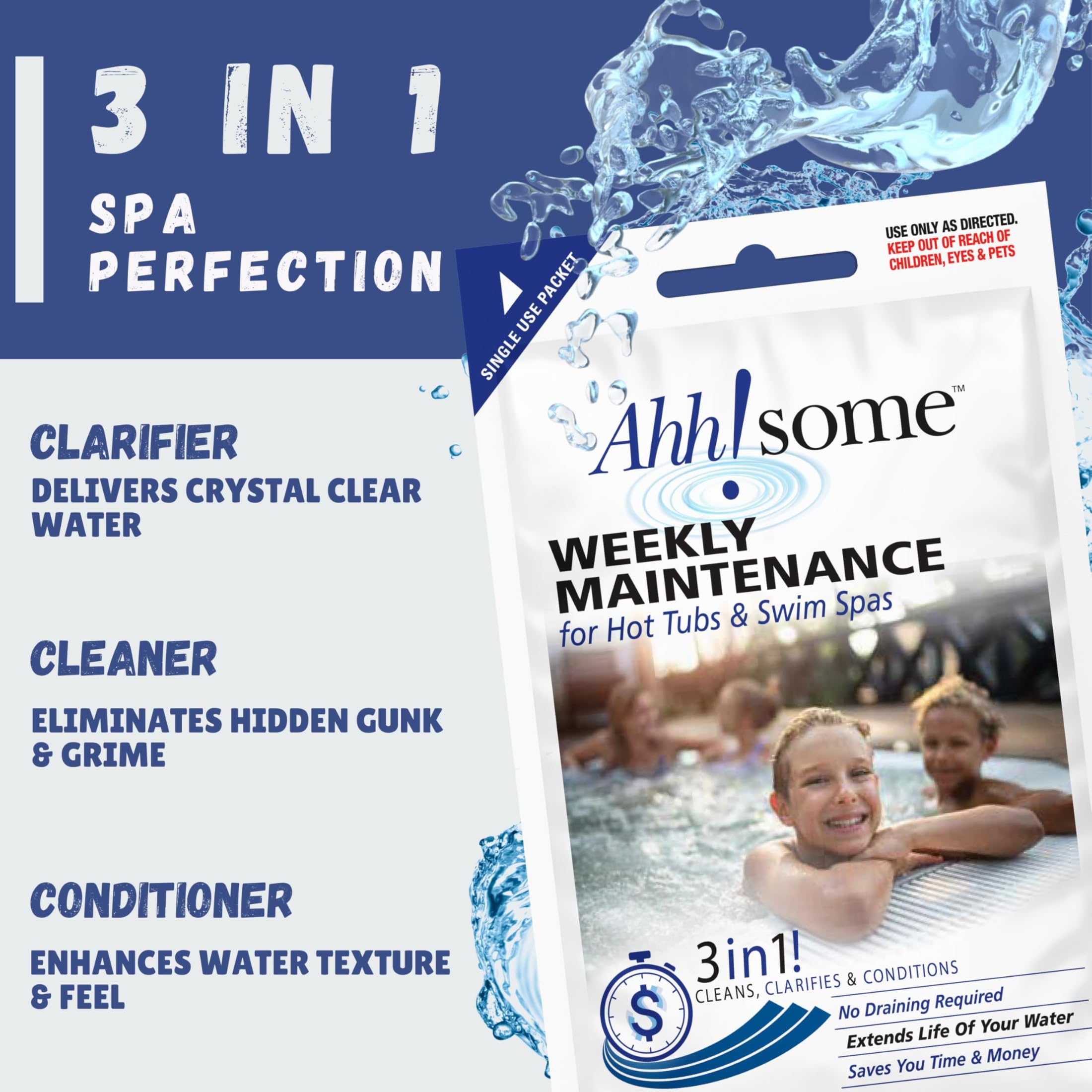 Ahh-Some aplicación en spa con jets y agua clara como beneficio