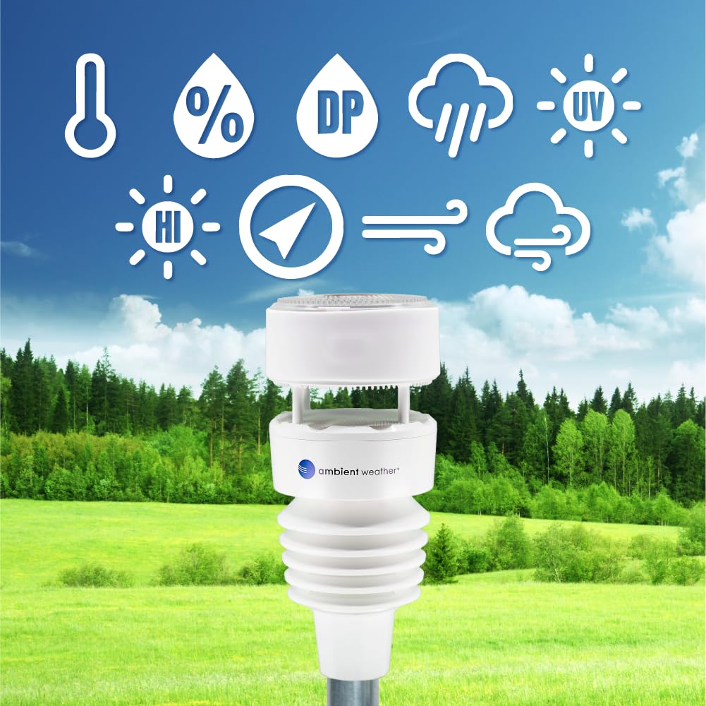 Ambient Weather WS-4000 sensor ultrasónico en primer plano para mediciones sin mantenimiento