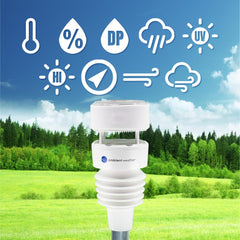 Ambient Weather WS-4000 sensor ultrasónico en primer plano para mediciones sin mantenimiento