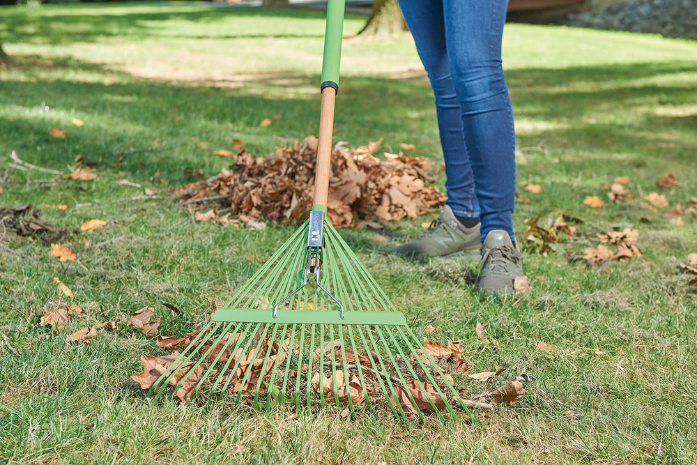 AMES púas flexionándose sobre césped, protección de raíces