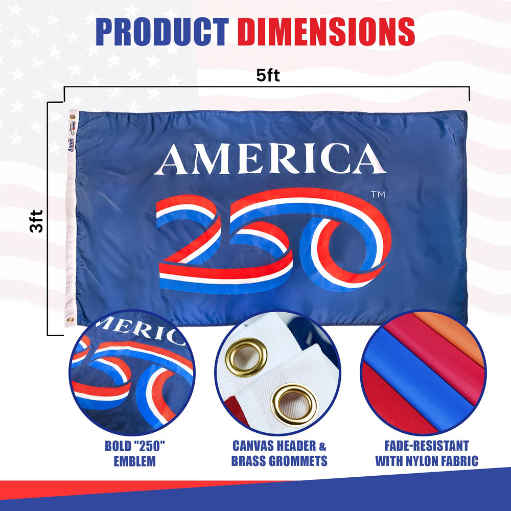 Annin Flagmakers primer plano textura Nyl-Glo, muestra ligereza y brillo resistente