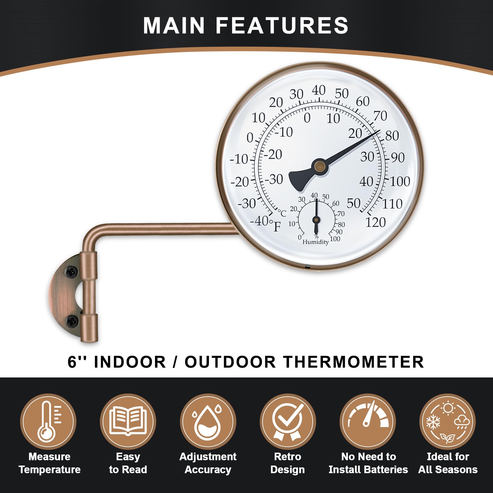 Aqqwxyq termómetro montado en ventana beneficiando vigilancia de temperatura exterior