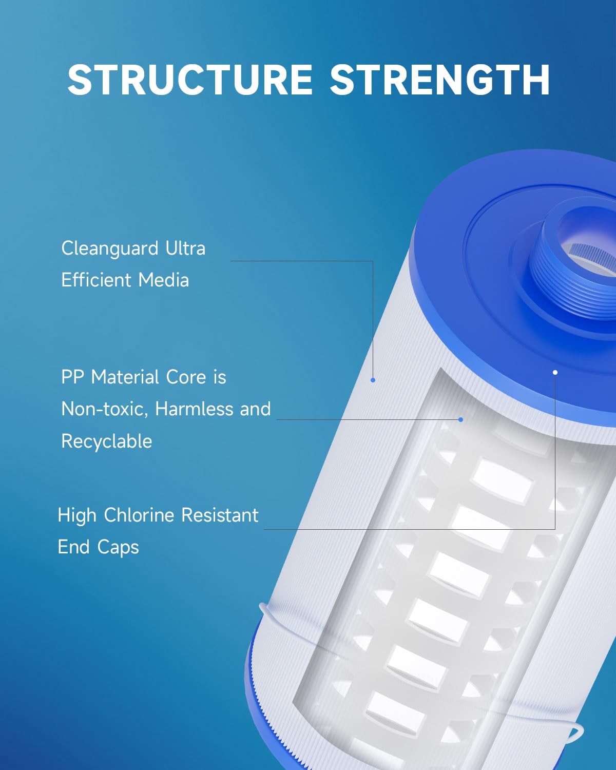 AQUALTRA tapa superior con asa de cuerda para extracción fácil y rápida