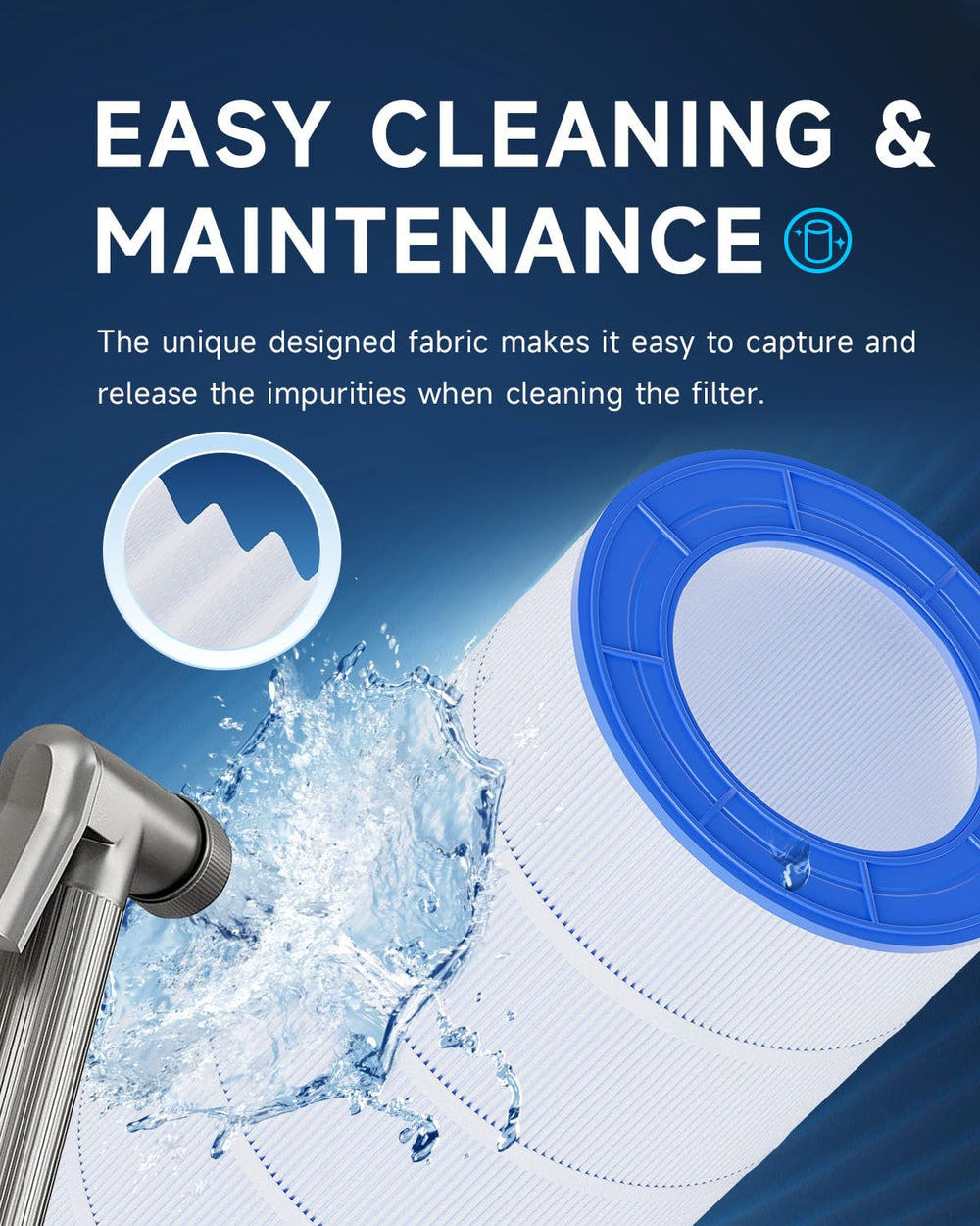AQUALTRA enjuague del filtro con manguera, limpieza eficiente