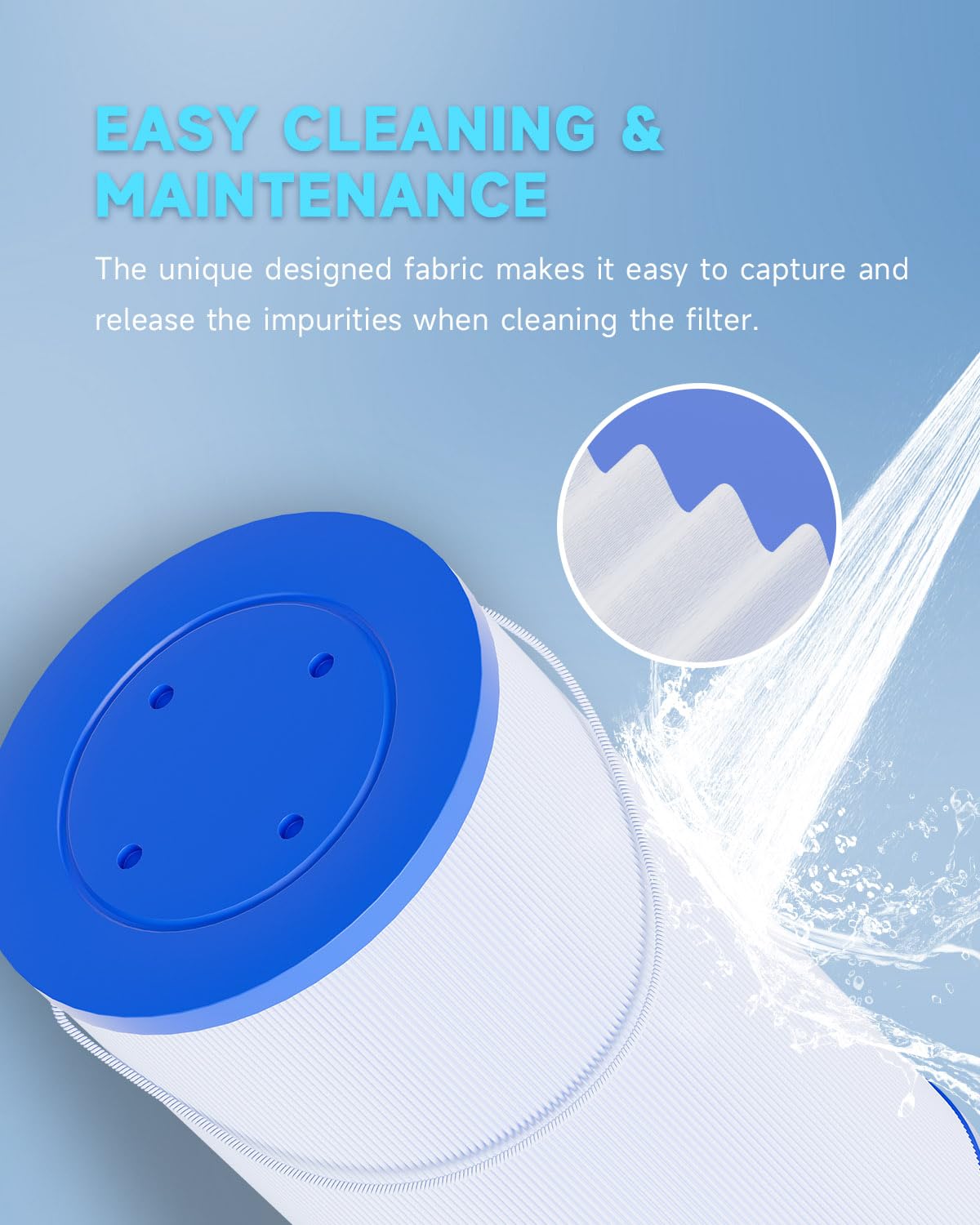 AQUALTRA enjuague del filtro con manguera para limpieza sencilla