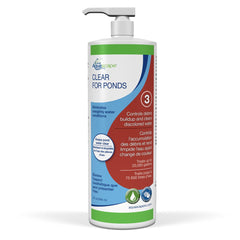 Aquascape botella frontal mostrando envase y beneficio de aclarar agua