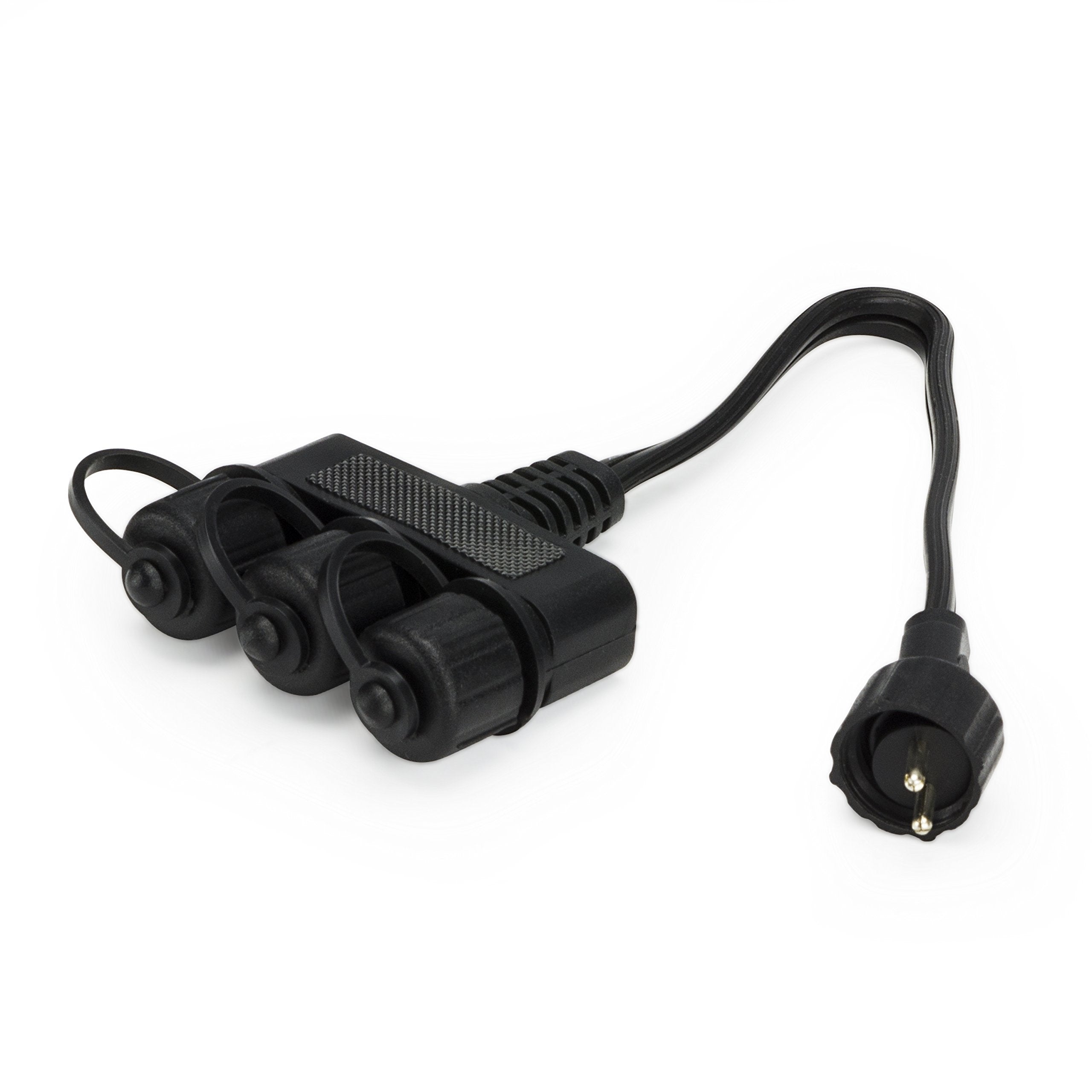 Aquascape conector 3 salidas frontal mostrando puertos y robustez para instalaciones rápidas