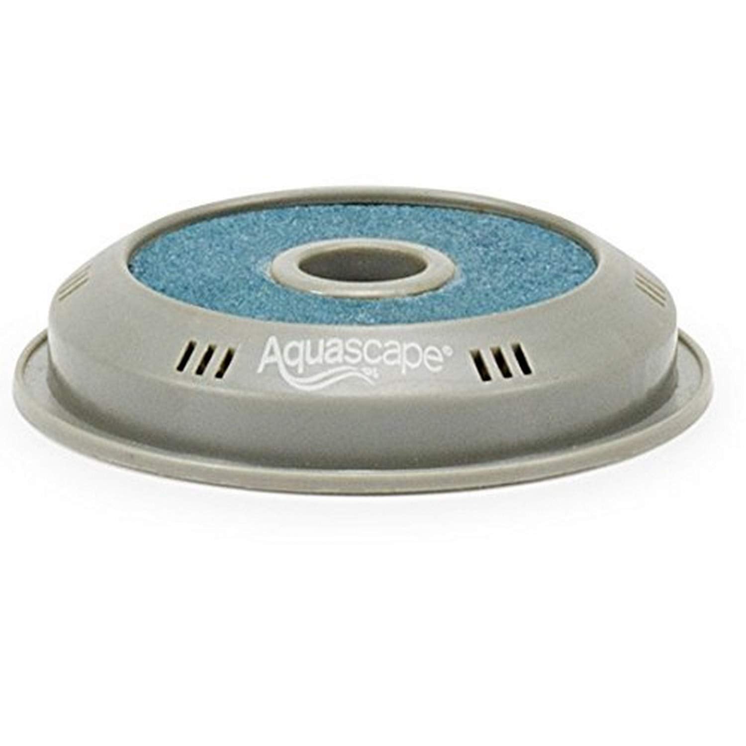 Aquascape disco de aireación frontal mostrando diseño duradero y fácil conexión, mejora oxigenación