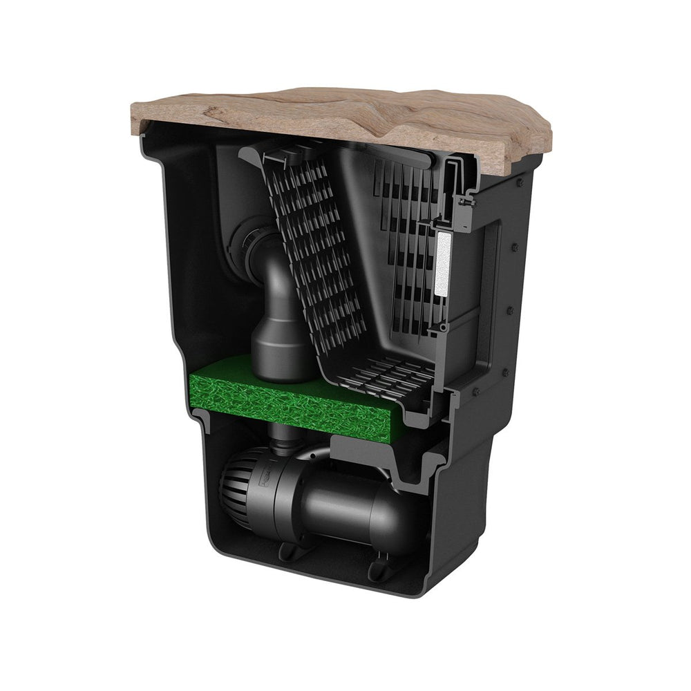 Aquascape skimmer instalado en estanque reduce acumulación de residuos