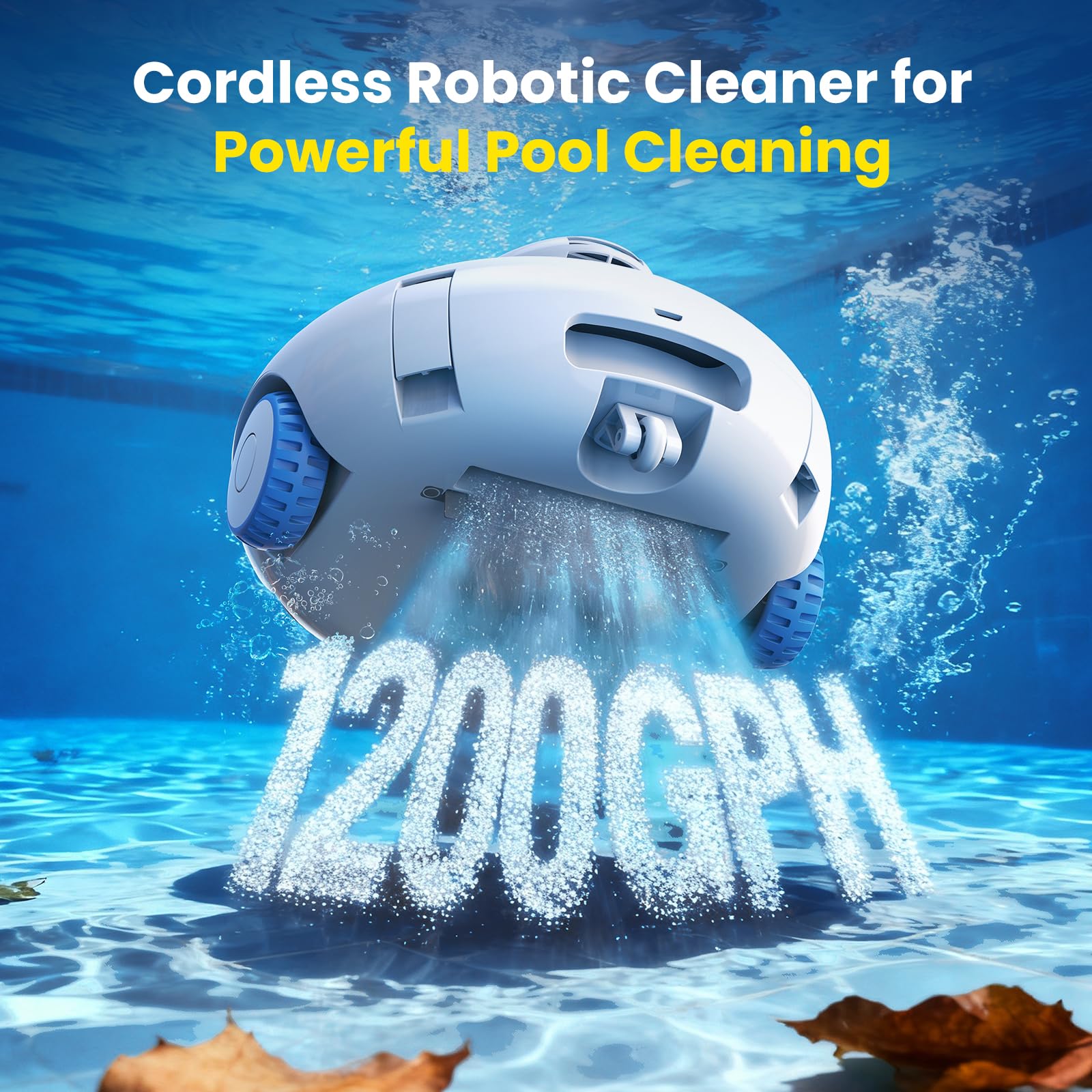 AQUVII K2 estacionado en borde de piscina con función auto-docking