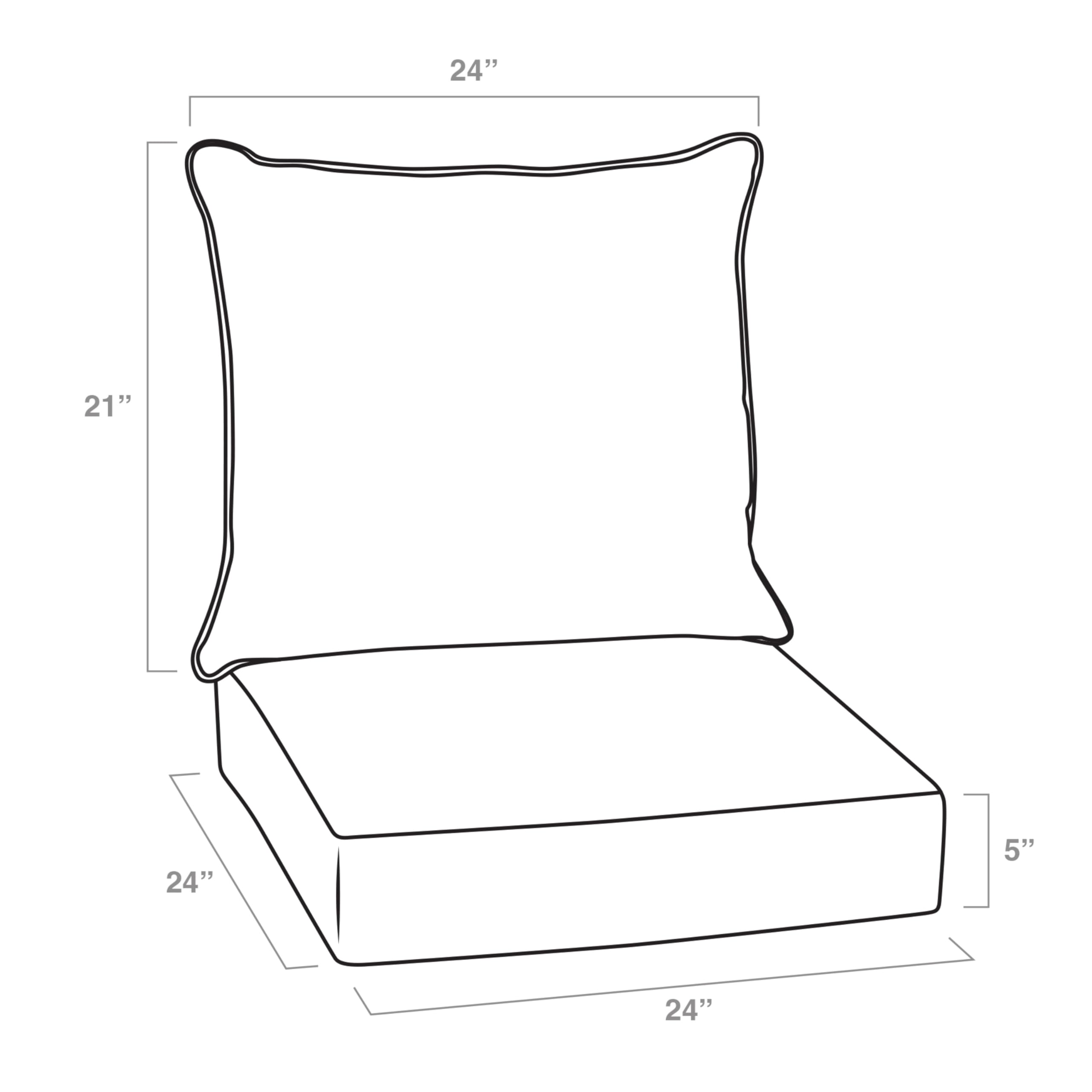 Arden Selections cojines colocados en sofá de patio ilustrando uso exterior cómodo