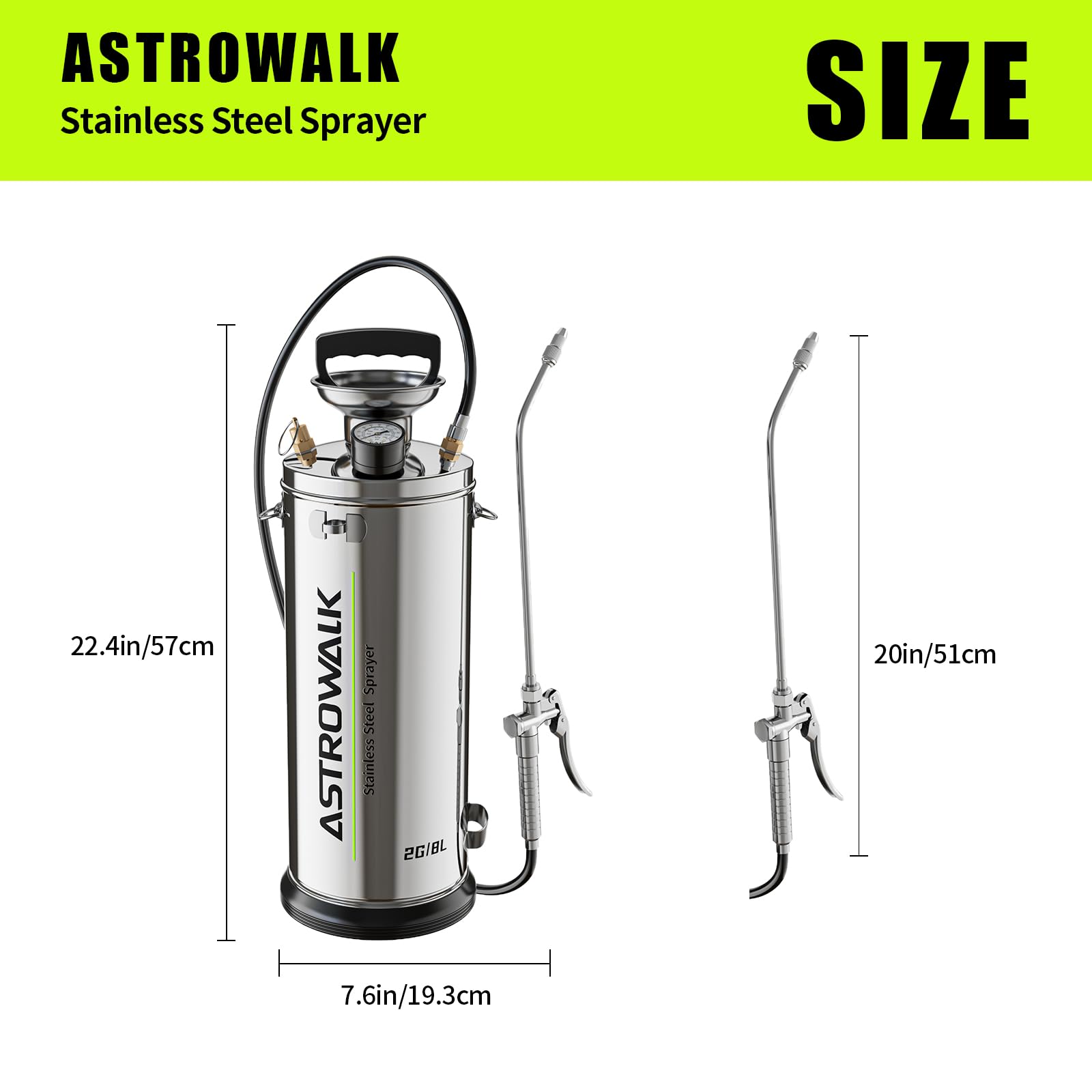 ASTRWK pulverizador en uso en jardín aplicando tratamiento foliar eficazmente