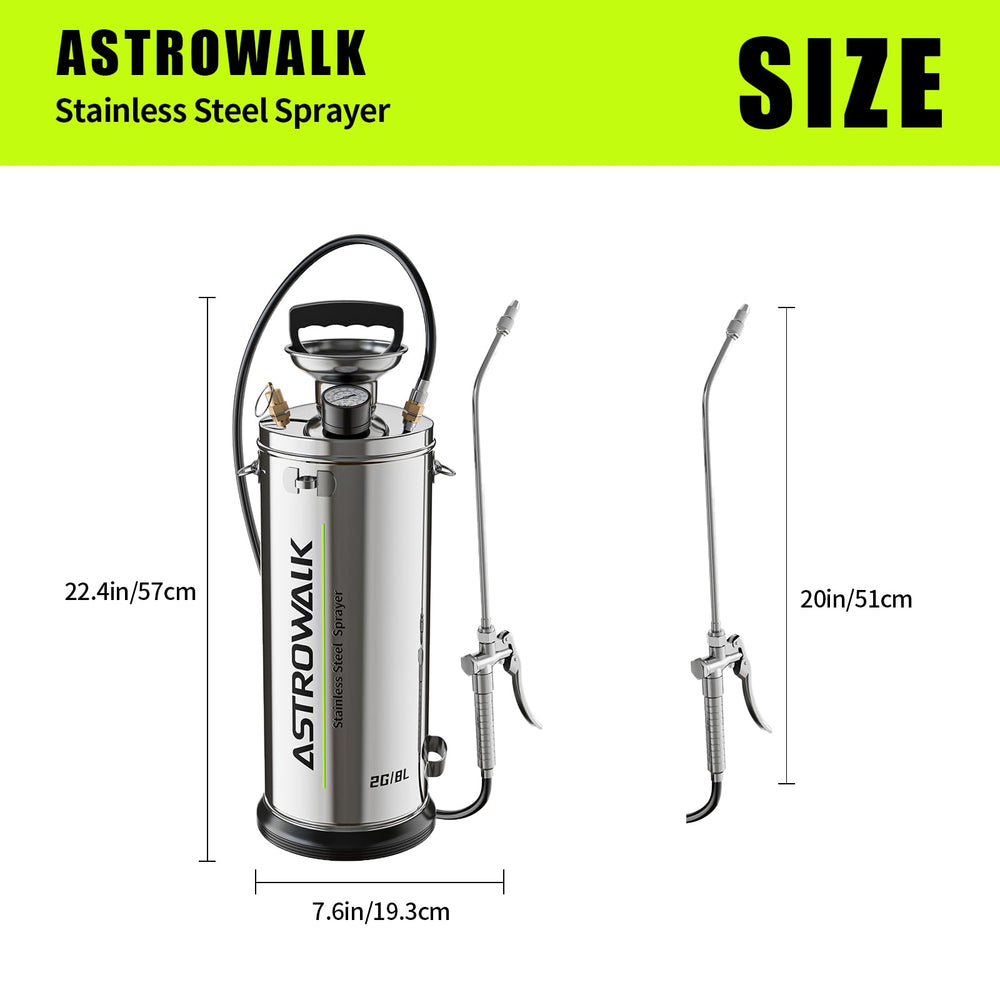 ASTRWK pulverizador en uso en jardín aplicando tratamiento foliar eficazmente