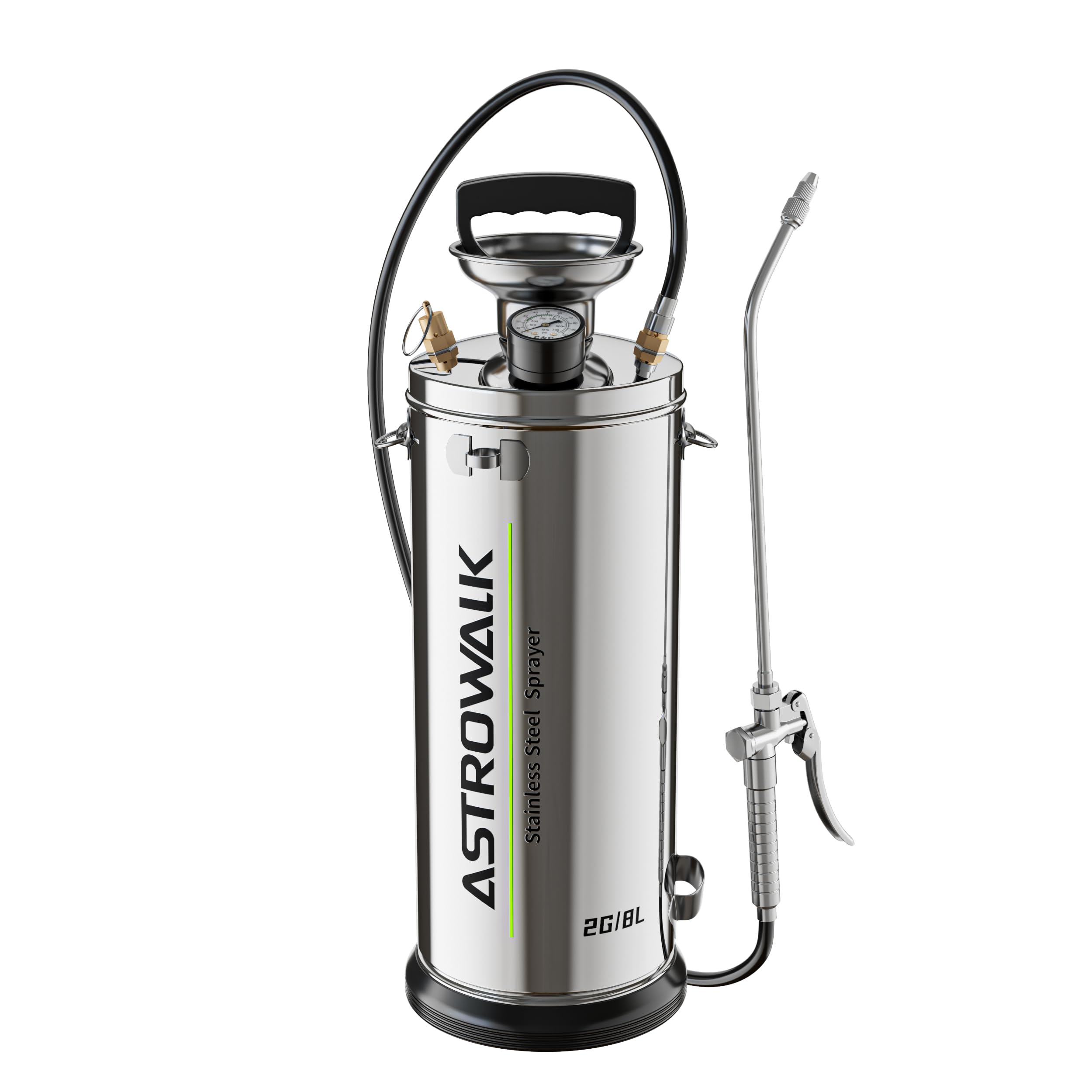 ASTRWK vista frontal del pulverizador de acero con construcción robusta y resistencia