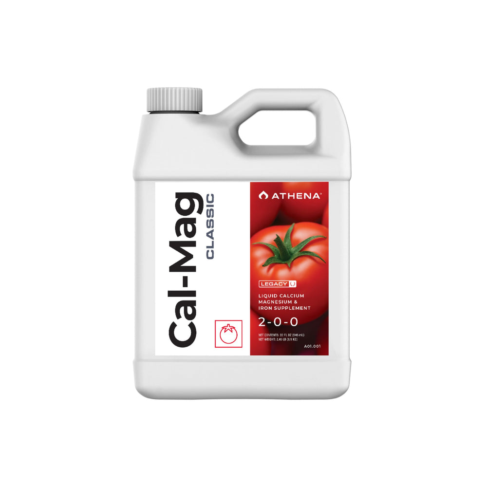 Athena botella frontal del producto Cal-Mag Classic con etiqueta clara y beneficios