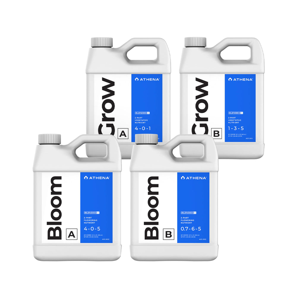 Athena frontal del kit de 4 partes mostrando botellas y beneficio de nutrición completa