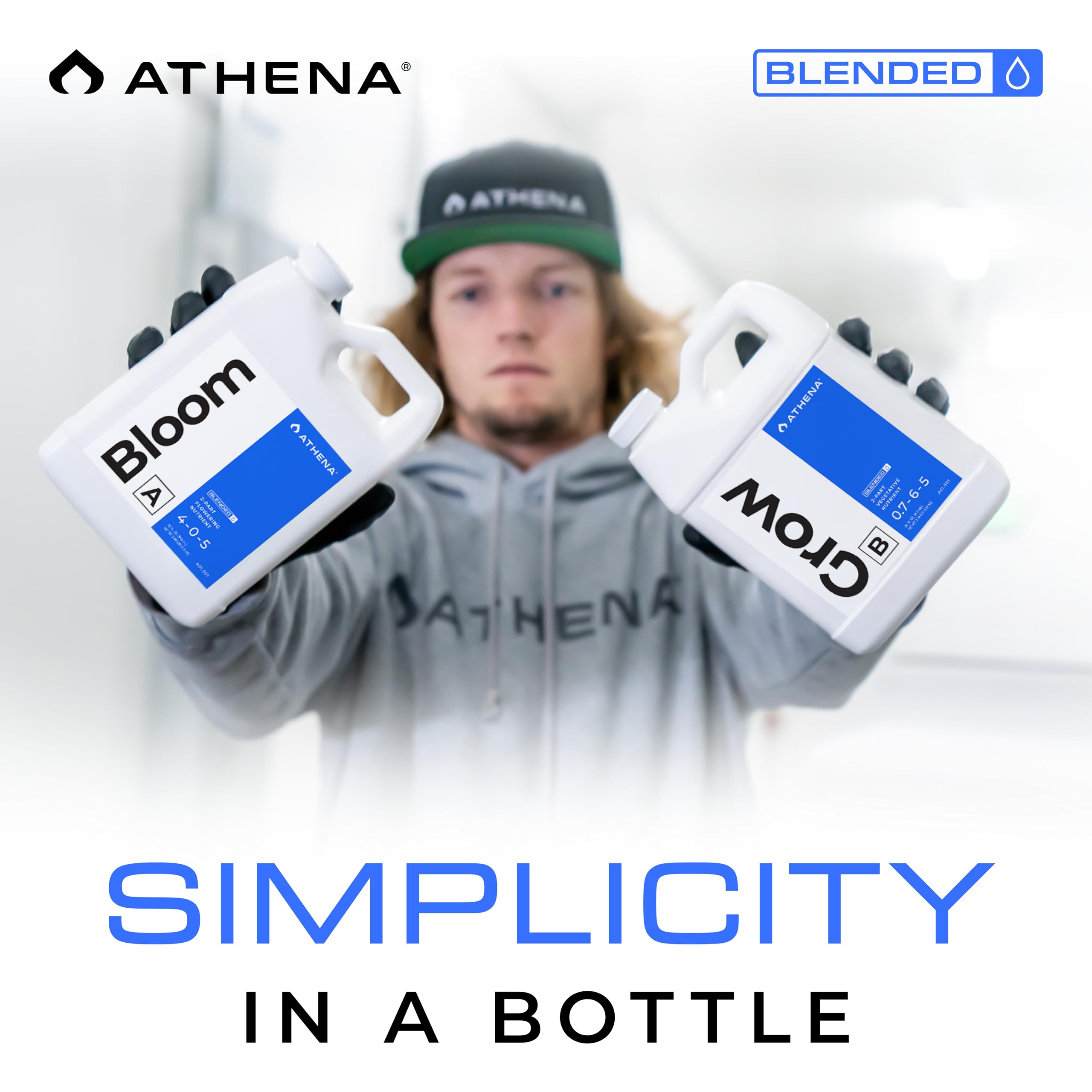 Athena kit completo Grow y Bloom dispuesto sobre mesa, ideal para ciclo veg a flor