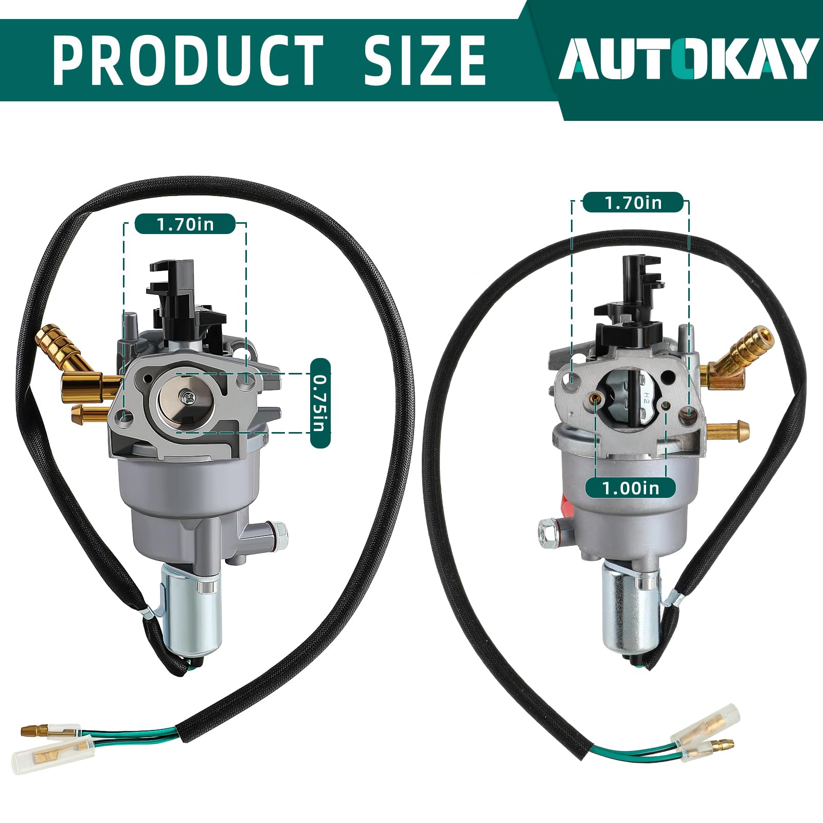 AUTOKAY bujía incluida en el kit, facilita arranque y mantenimiento del generador