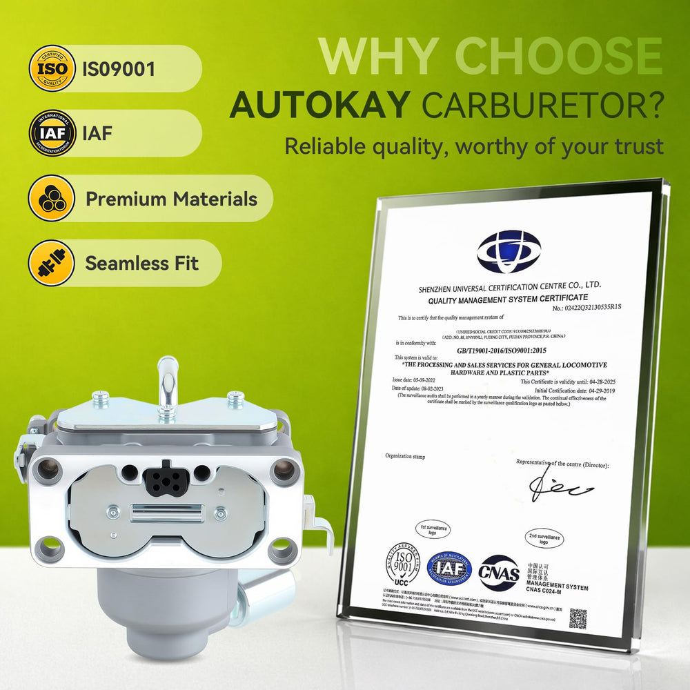 AUTOKAY carburador instalado en cortacésped demostrando compatibilidad