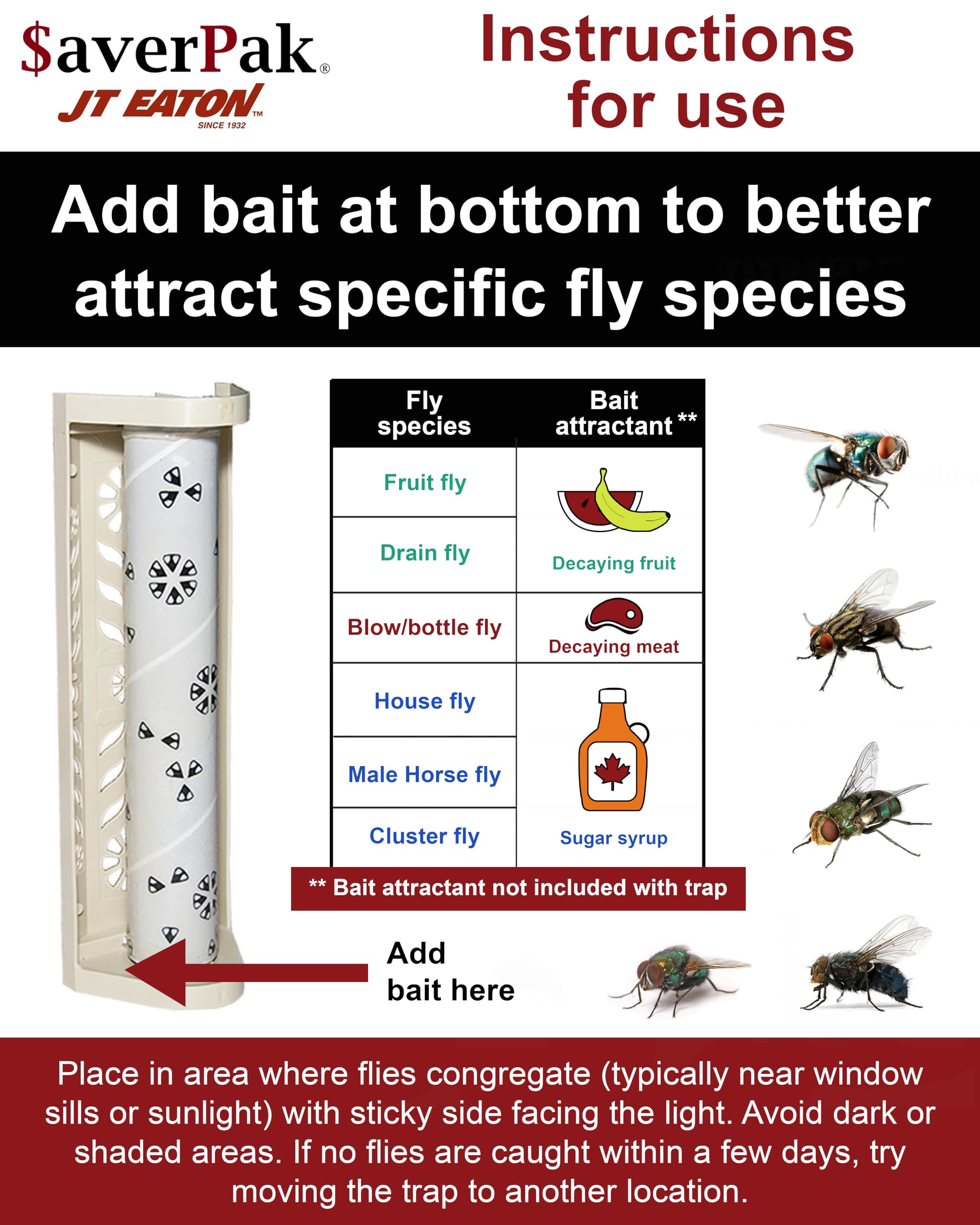$averPak Stick-A-Fly carcasa plástica que oculta el adhesivo, aspecto limpio