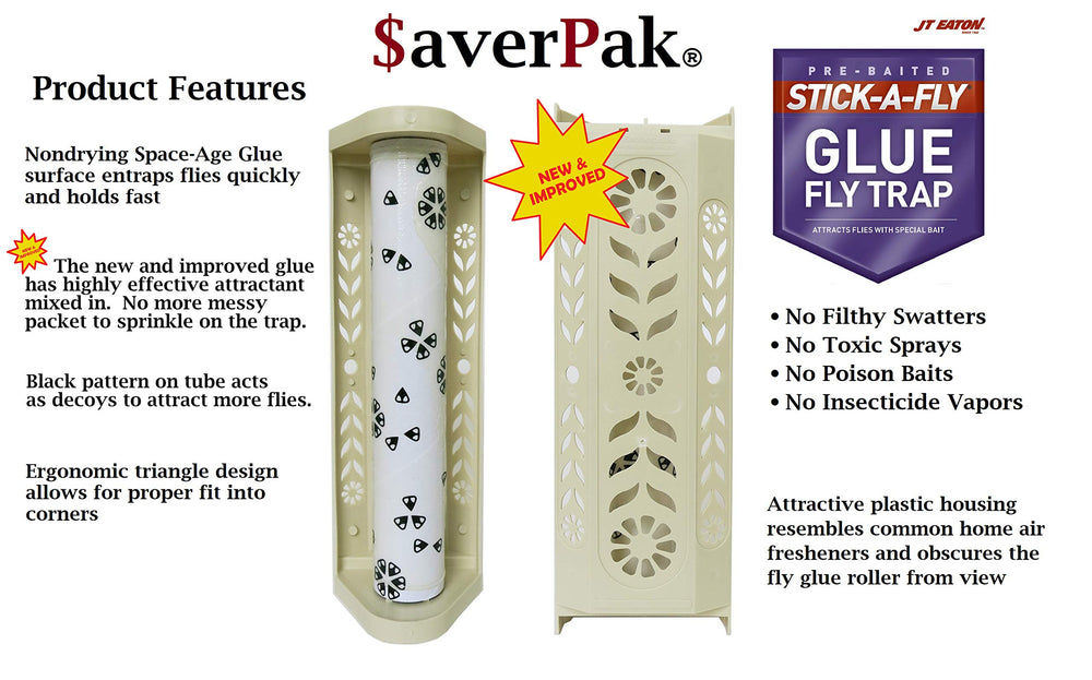 $averPak Stick-A-Fly detalle del adhesivo activo, captura duradera