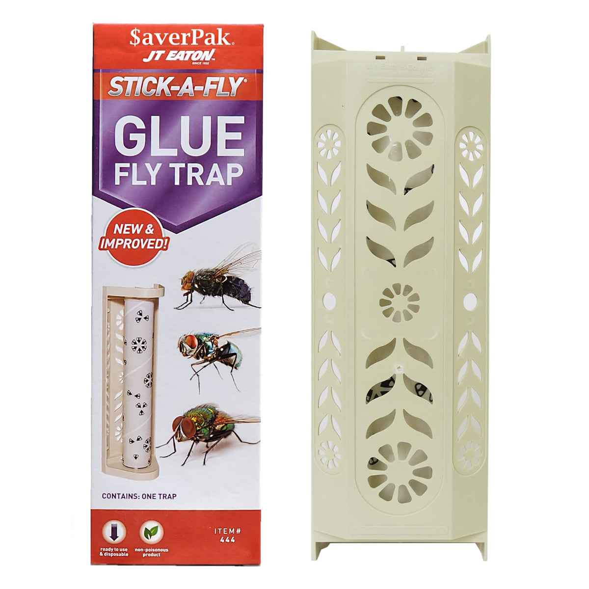 $averPak Stick-A-Fly vista frontal, trampa discreta y eficaz