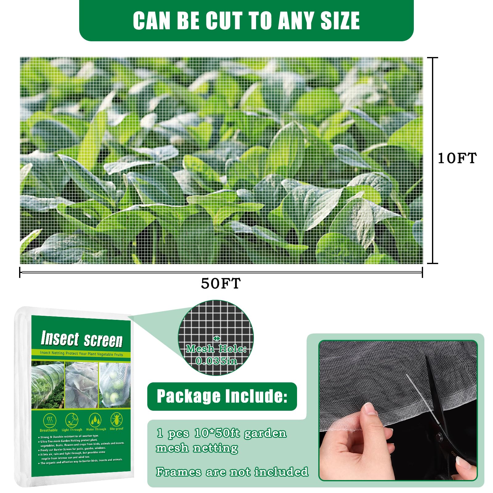 Axcoix textura de la trama ultra fina, impermeable al insecto y deja pasar luz