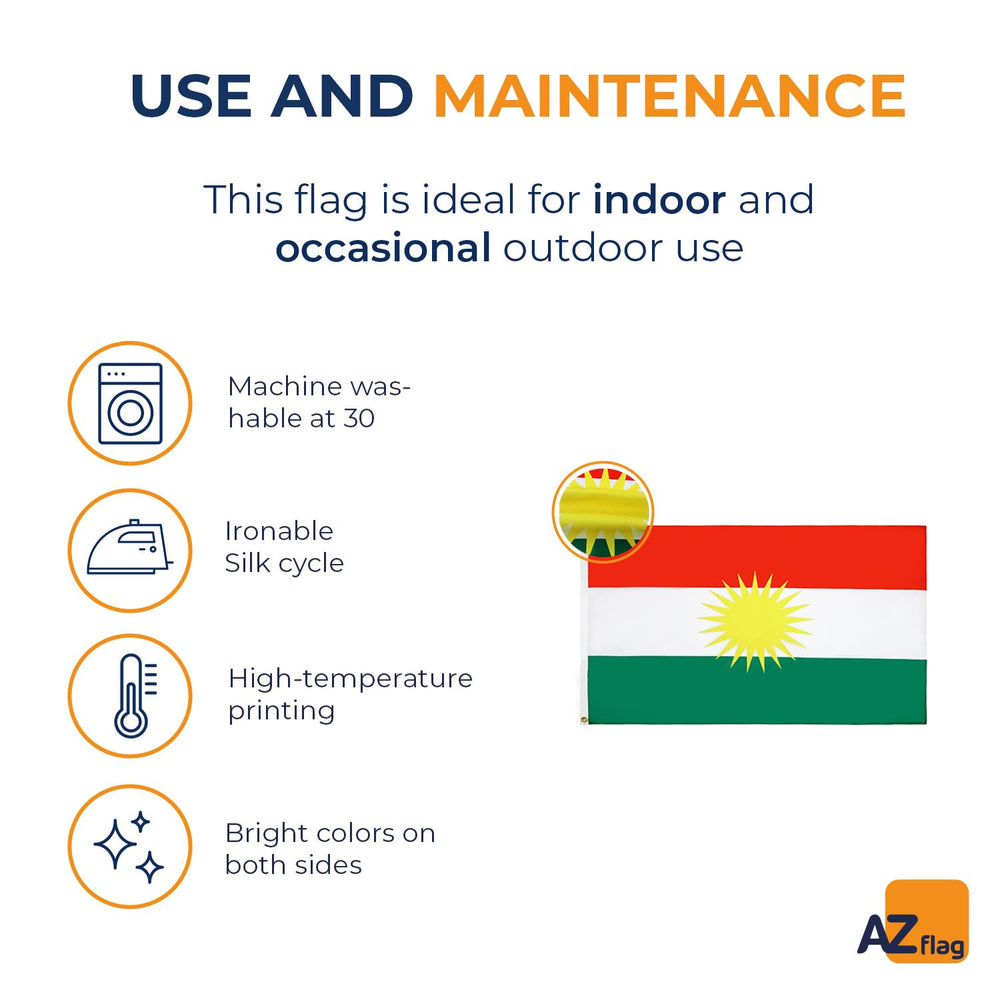 AZ FLAG bandera Kurdistán colgada en balcón ideal para celebraciones