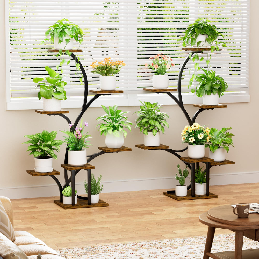 BACEKOLL estantería en salón creando rincón verde decorativo