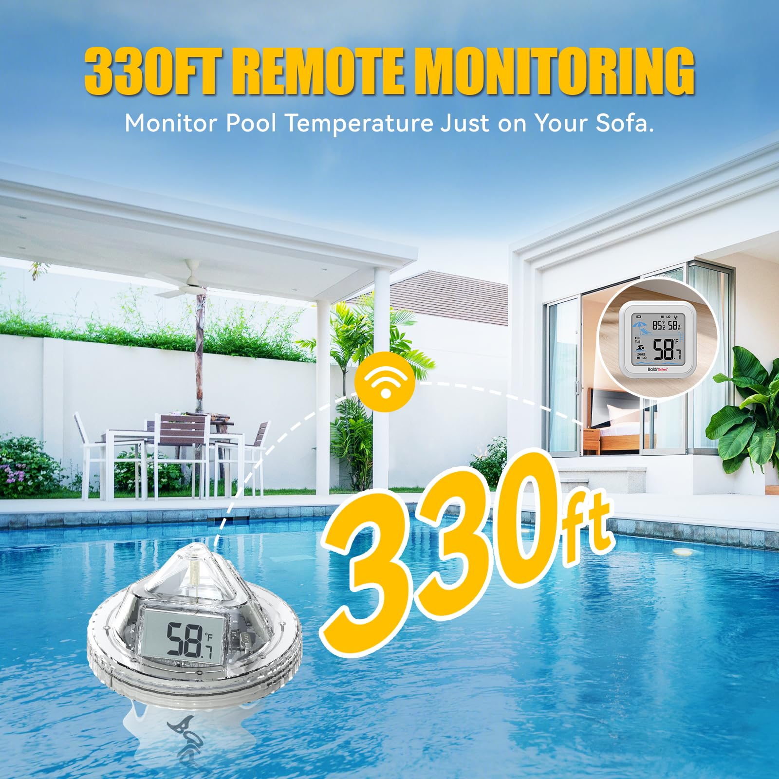 BaldrTherm pantalla digital inclinada mostrando temperatura visible