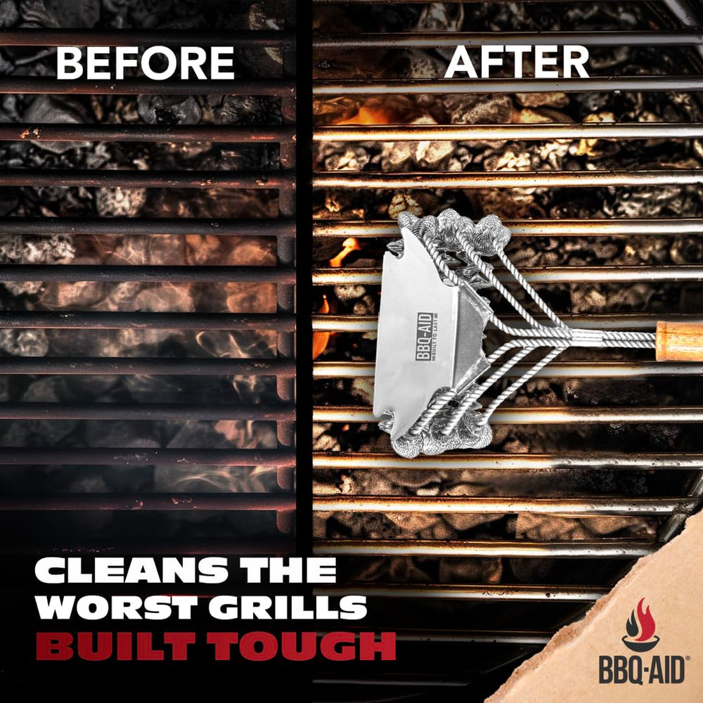 BBQ-Aid mango de madera ergonómico, agarre cómodo y seguro
