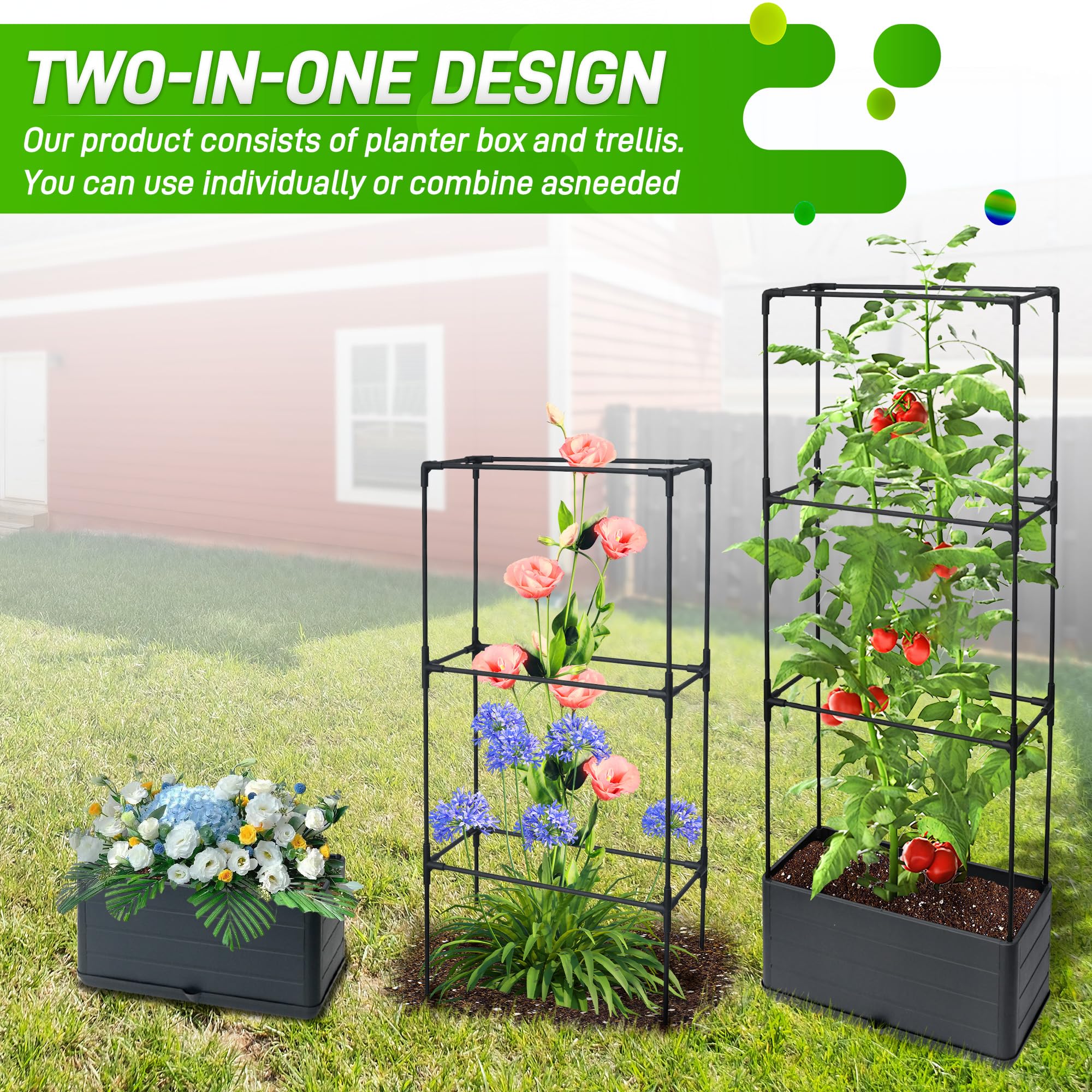 Biotolot enrejado ajustable con plantas trepadoras para soporte de crecimiento