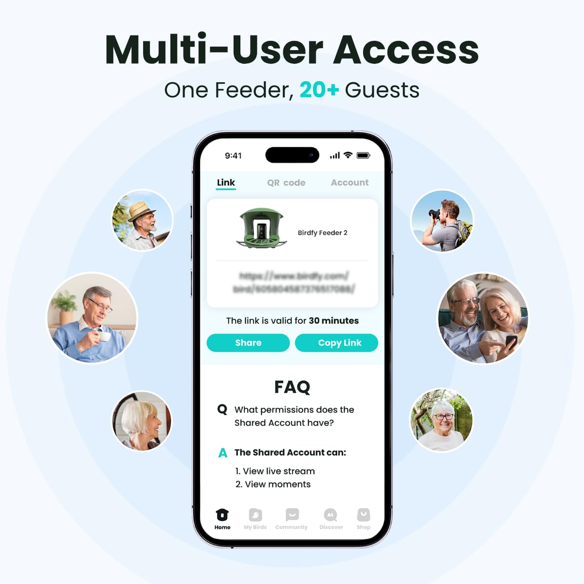 Birdfy tamaño en mano para visualizar escala y facilidad de montaje