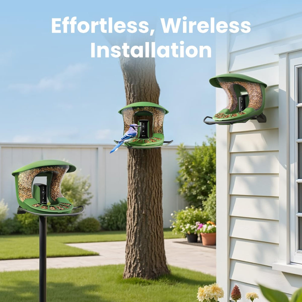 Birdfy etiqueta y puertos mostrando conectividad Wi‑Fi y controles simples