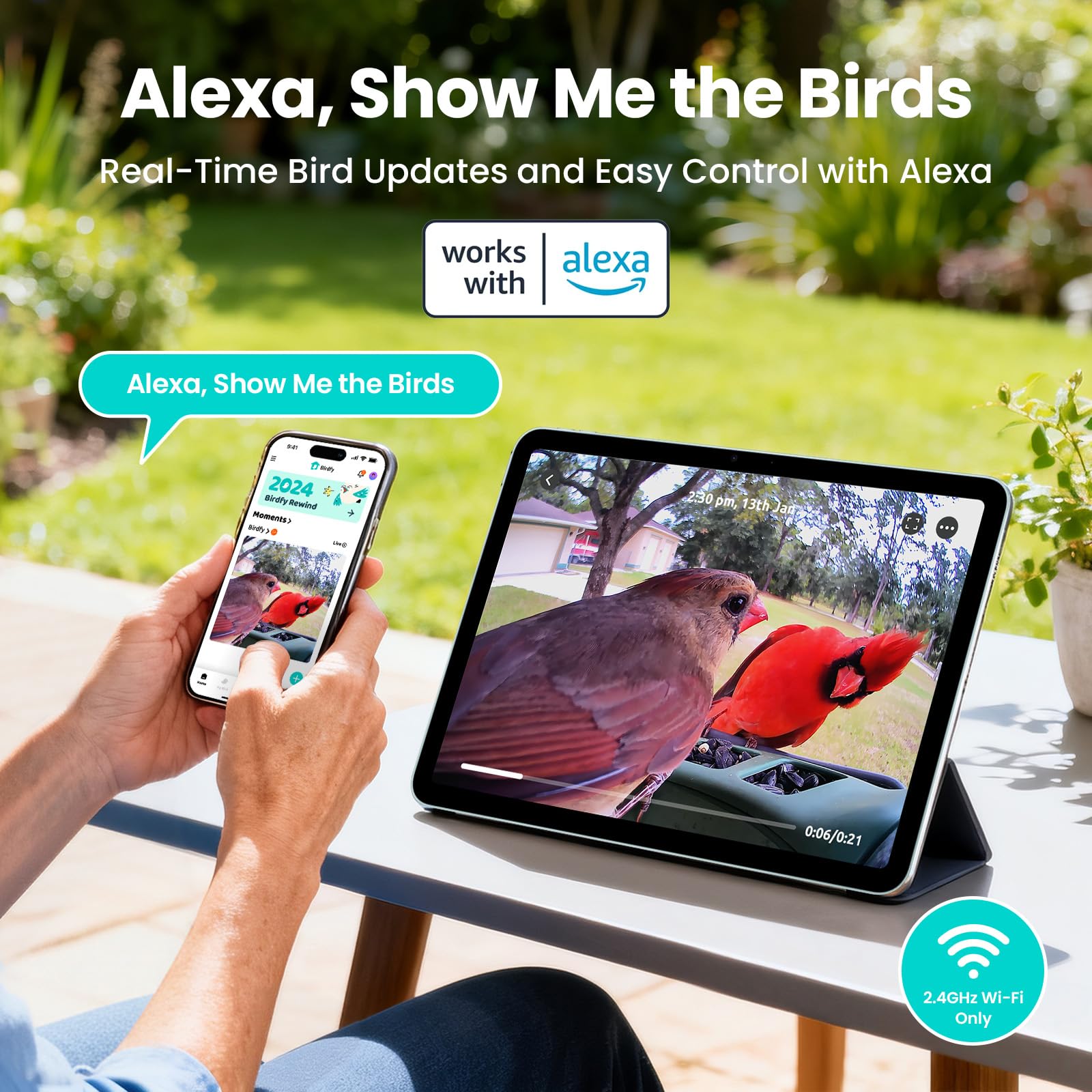Birdfy detección AI con notificación de especie identificada