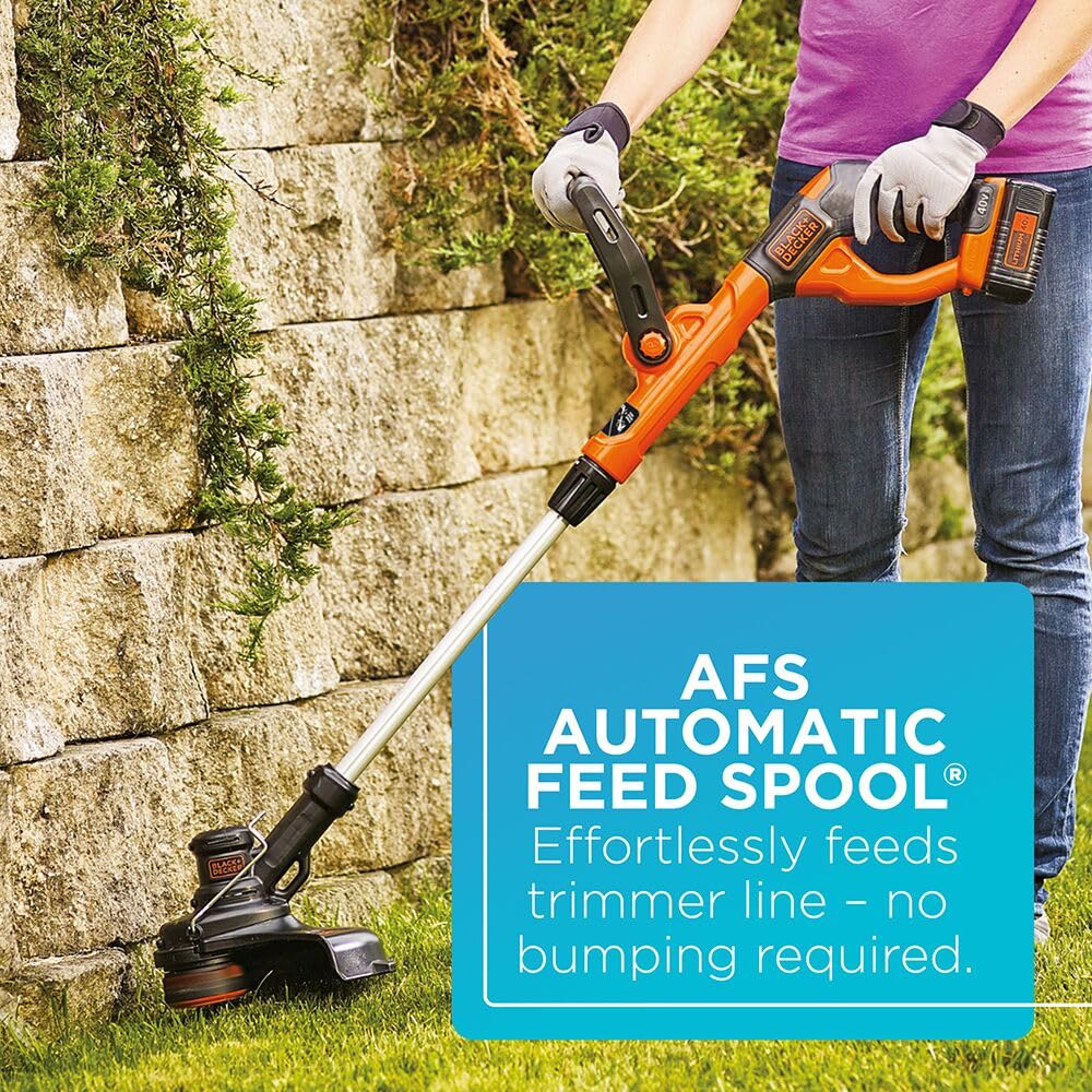 BLACK+DECKER spool AFS alimentando hilo automáticamente para trabajo continuo