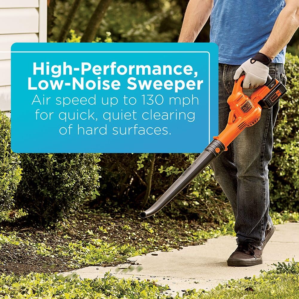 BLACK+DECKER batería 40V con indicador de carga mostrando control de autonomía