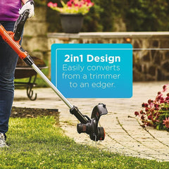 BLACK+DECKER boquilla del soplador LSW40 expulsando aire para limpiar residuos