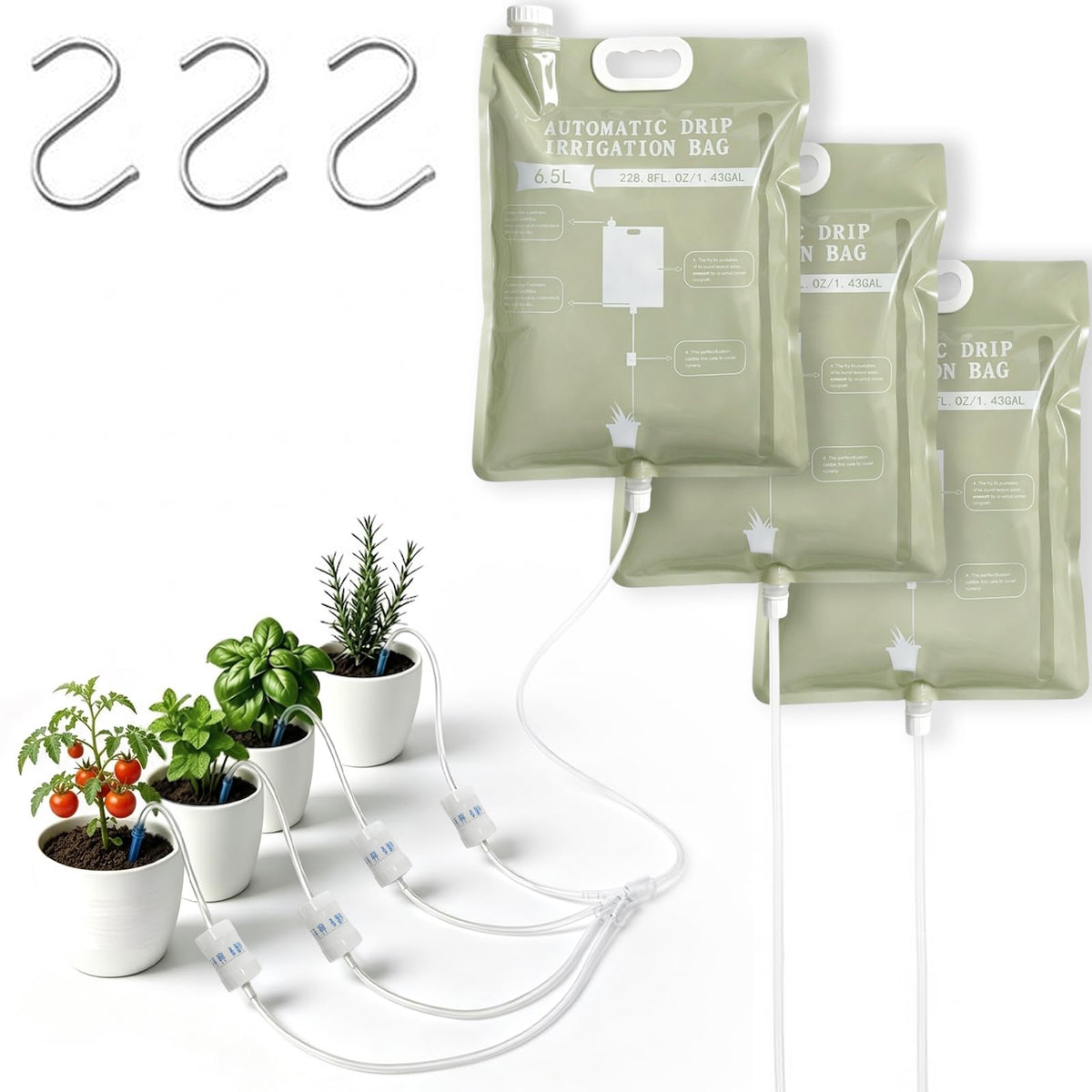 BLUASPAY bolsa frontal 6,5L mostrando capacidad y forma, solución de agua prolongada