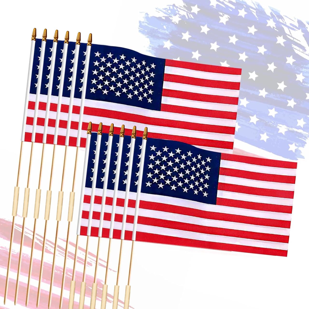 BOLALI pack frontal de 24 banderas americanas ideal para decoraciones