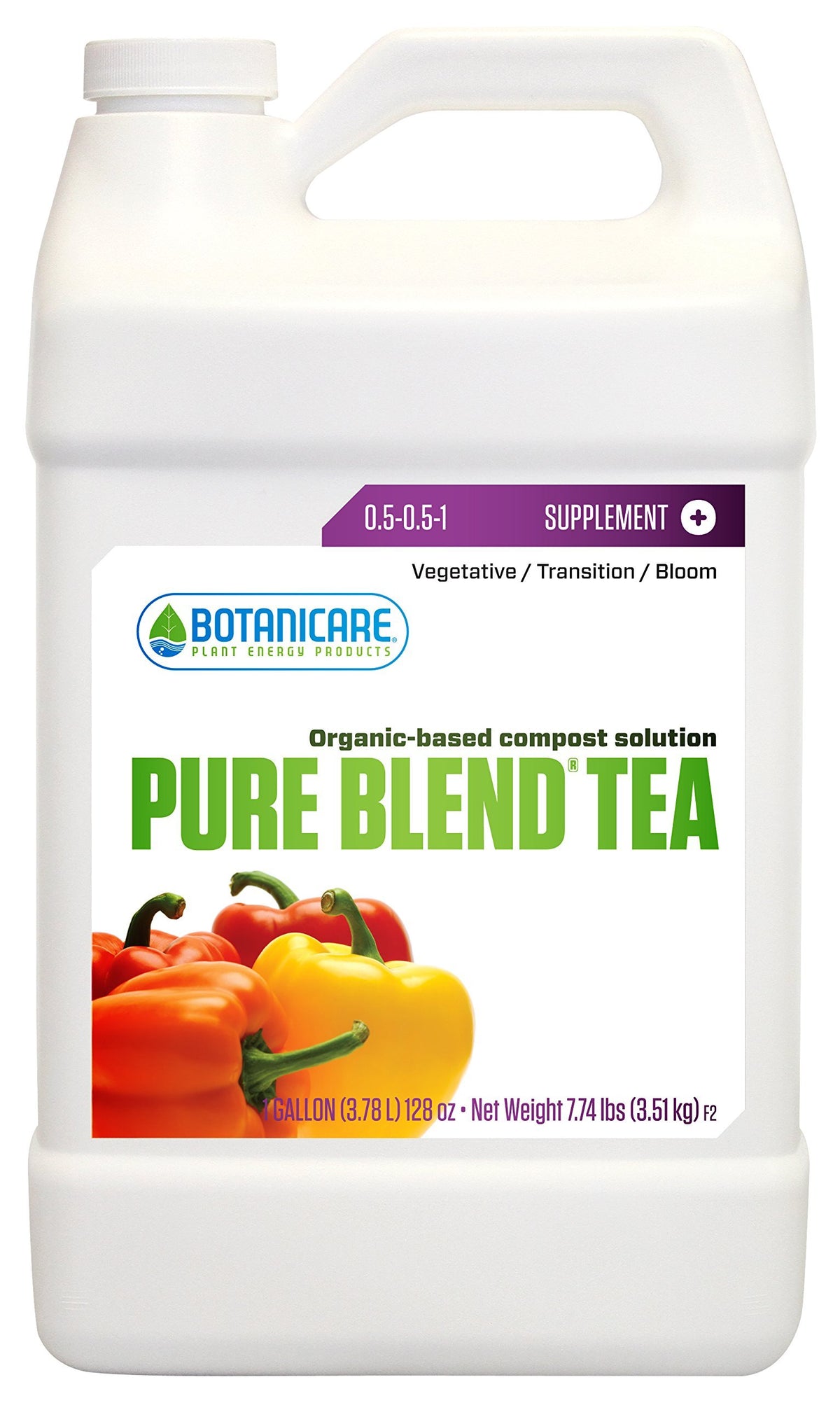 Botanicare Pure Blend Tea vista frontal con medidas claras y uso fácil
