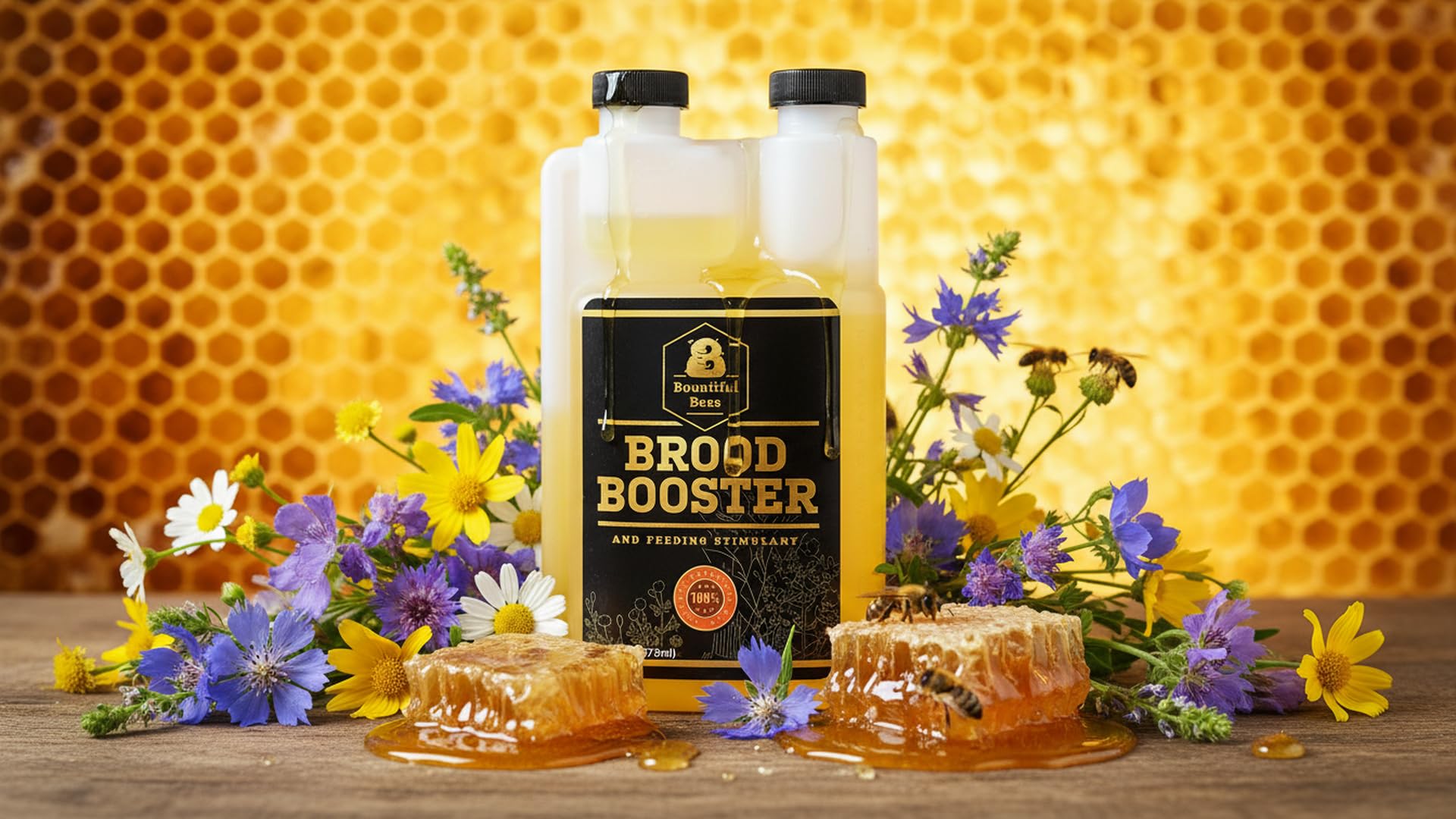 Bountiful Bees nuc en crecimiento tras uso del estimulante, mejora cría