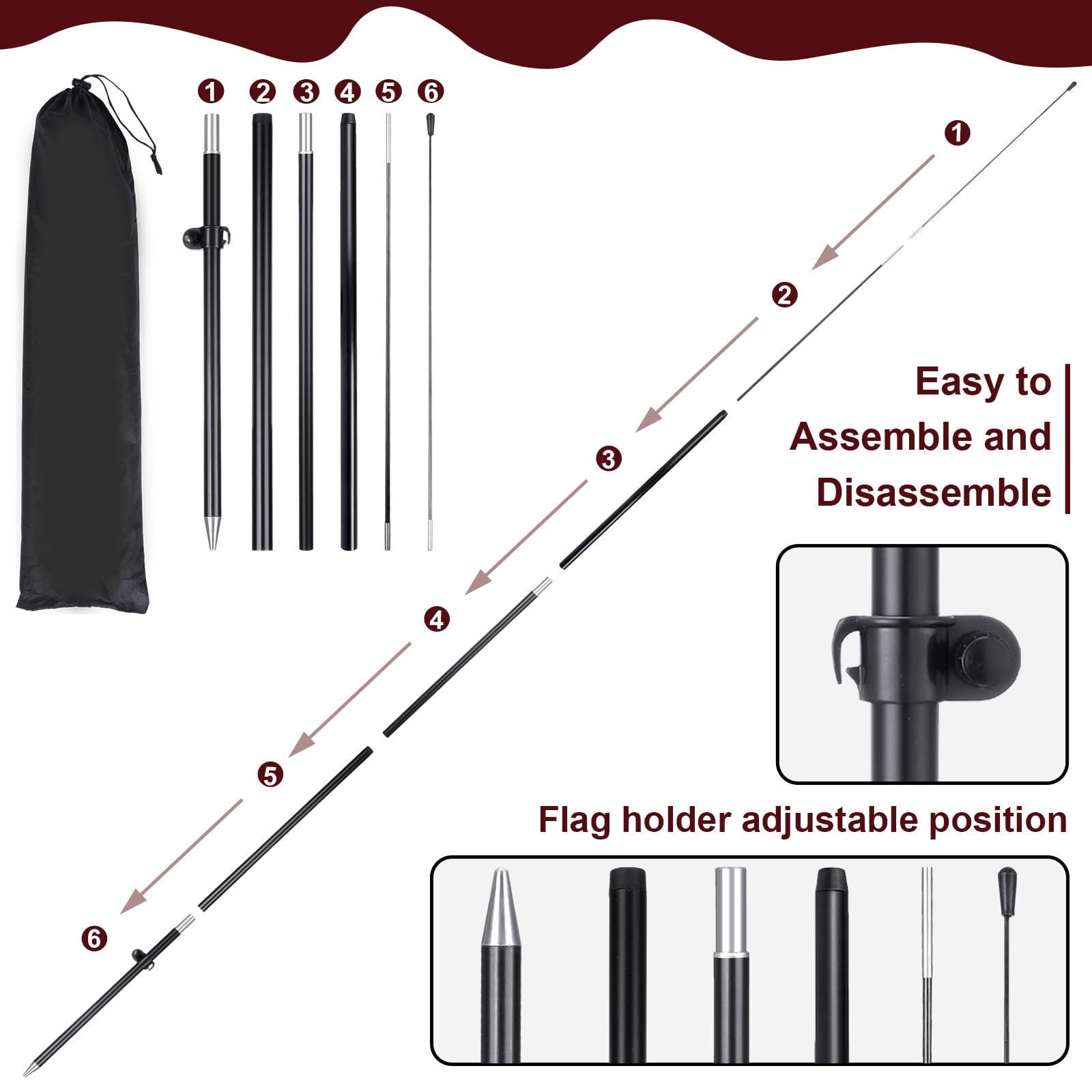 Buryeah estaca de suelo firme para fijar bandera con seguridad