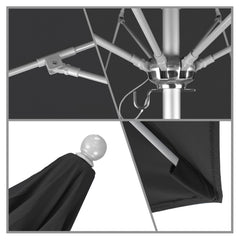 California Umbrella tela Olefin negra textura resistente a la decoloración