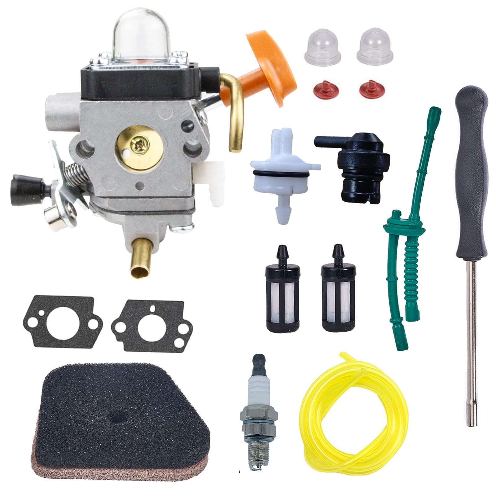 Carburionix paquete frontal del kit FS90R mostrando componentes principales, compatibilidad clara