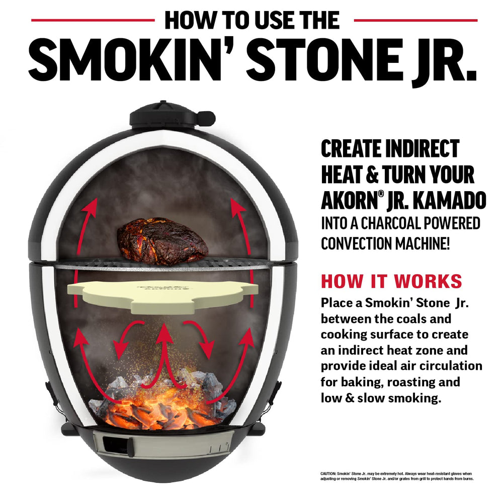 Char-Griller Smokin' Stone Jr junto a una regla mostrando sus 11.75 pulgadas