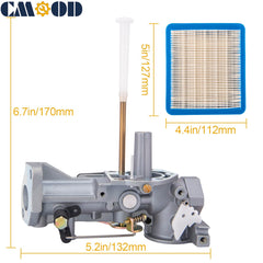 CMOOD primer plano del cuerpo del carburador mostrando conductos y tornillos para mejor montaje